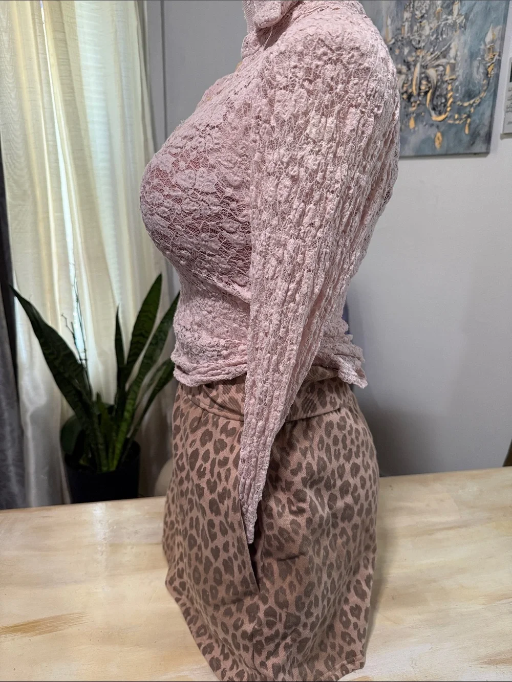 PINK Victoria's Secret Pink/Brown Leopard Fold-Over Mini Skort